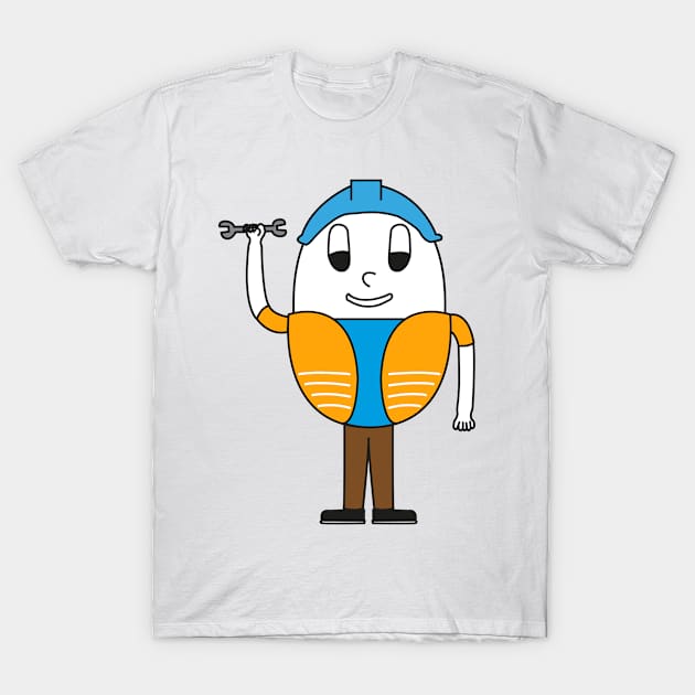 Egg Construction-Worker T-Shirt by M.-P.-Mueller